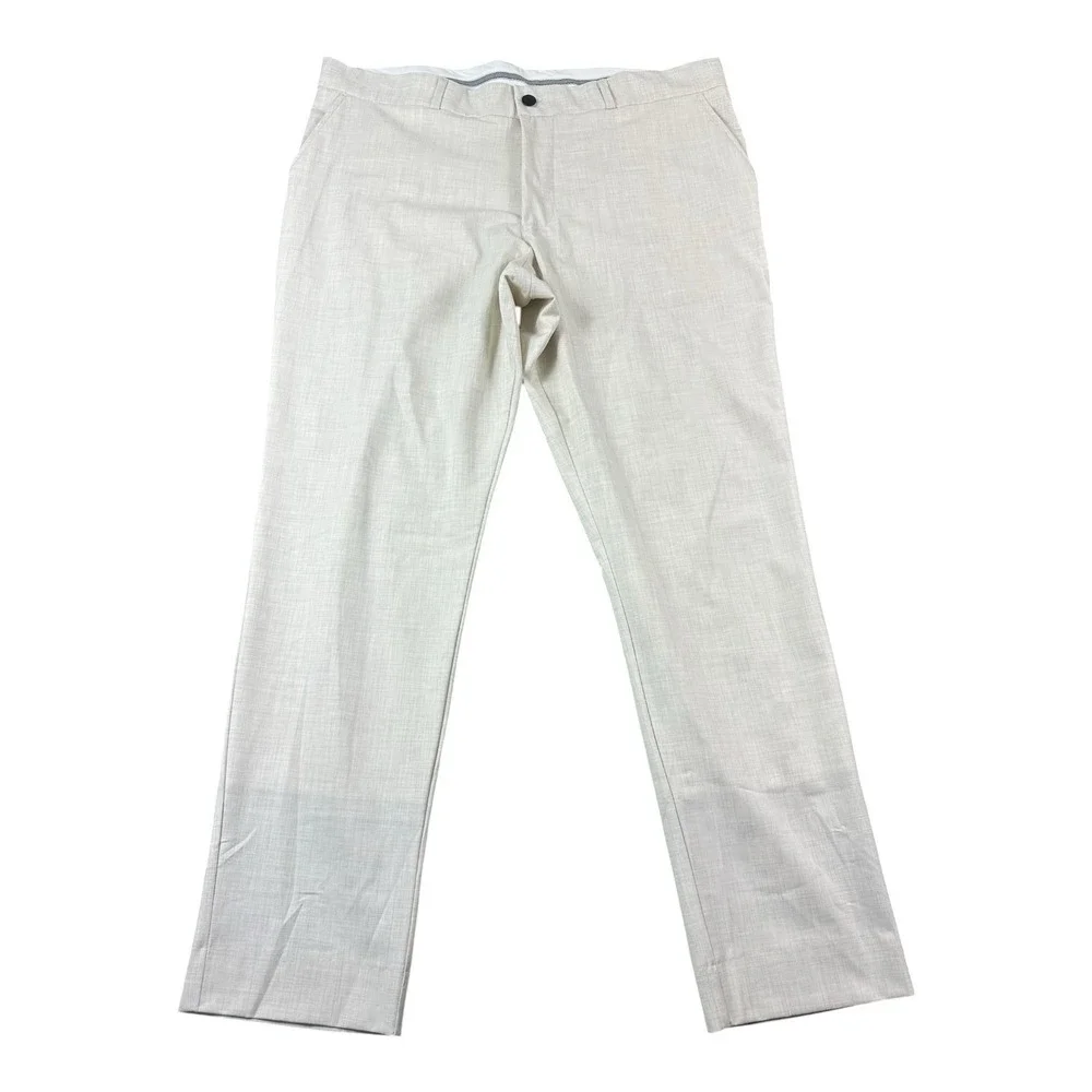 State & Liberty Cream Performance Flat Front Chino Pant Size 40x29 Mint
